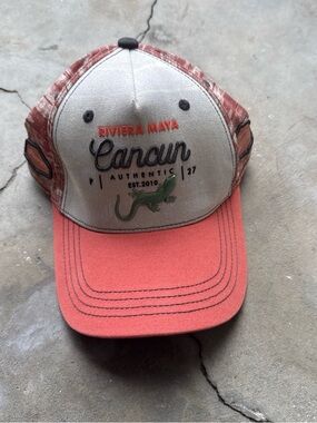 Pier 1 Coral Patterned Adjustable Baseball Cap